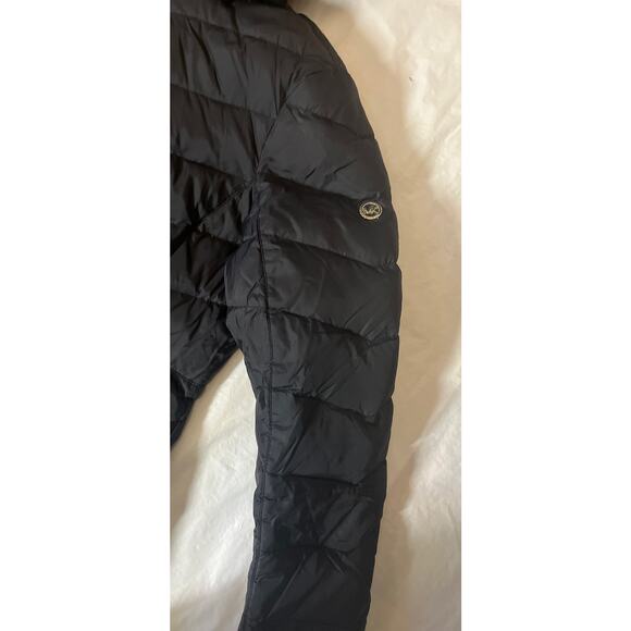 Michael Kors MK Winter Coat Faux Fur Trim Removable Hood Puffer Down Jacket - L - Picture 15 of 16